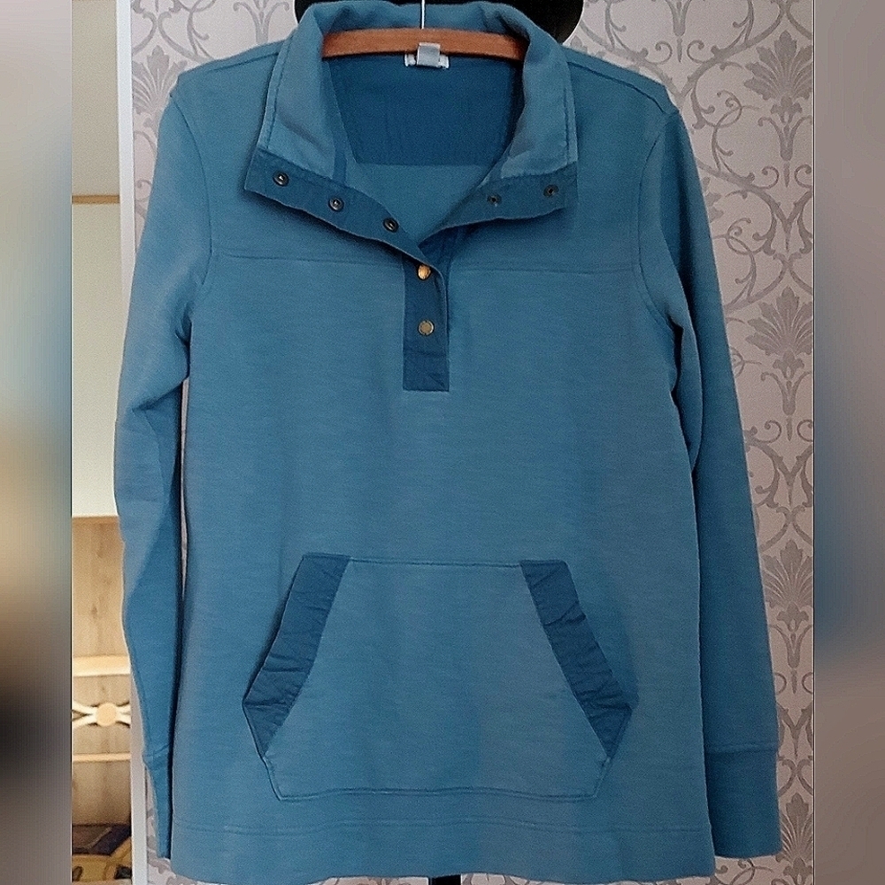 Cozy Outdoor Essential LL Bean Women’s Pullover Sweater Snap Collar Sz Medium